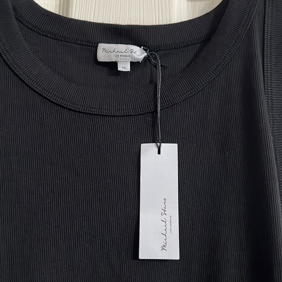 Michael Stars Wren Ruched Side Racer Back Ribbed MIDI Dress Size XL NWT - Picture 13 of 14